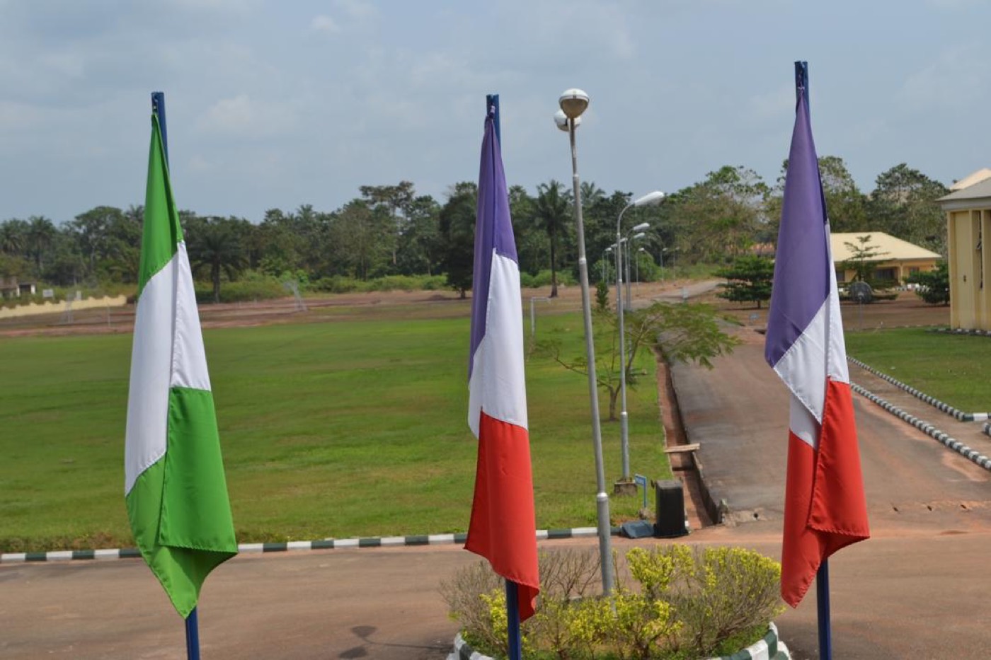 Flags over the quadrangle